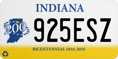 IN license plate 925ESZ