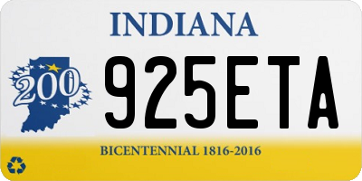 IN license plate 925ETA
