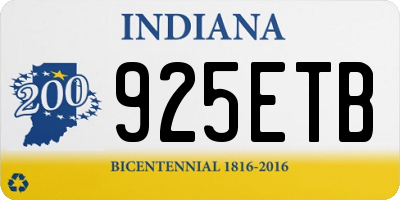 IN license plate 925ETB