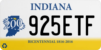 IN license plate 925ETF