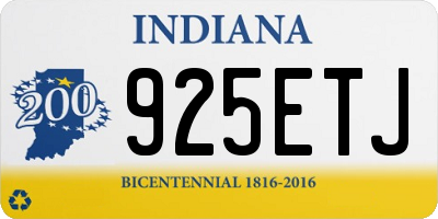 IN license plate 925ETJ