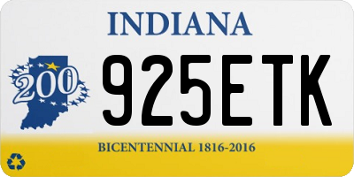 IN license plate 925ETK