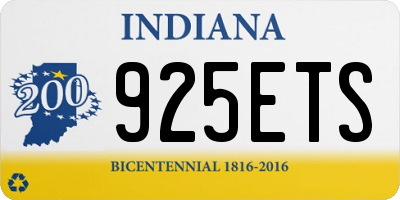 IN license plate 925ETS