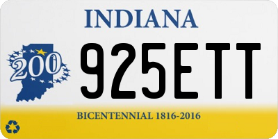 IN license plate 925ETT