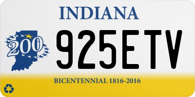 IN license plate 925ETV