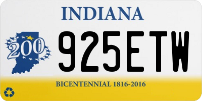 IN license plate 925ETW