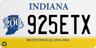 IN license plate 925ETX