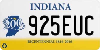 IN license plate 925EUC