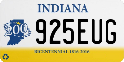 IN license plate 925EUG