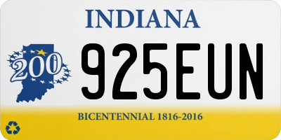IN license plate 925EUN