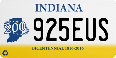 IN license plate 925EUS