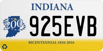 IN license plate 925EVB