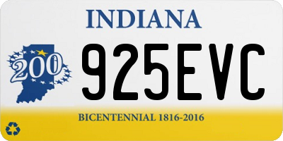 IN license plate 925EVC