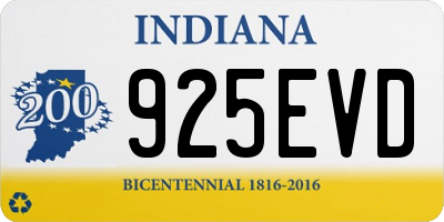 IN license plate 925EVD
