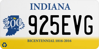 IN license plate 925EVG