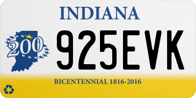 IN license plate 925EVK