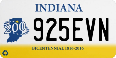 IN license plate 925EVN