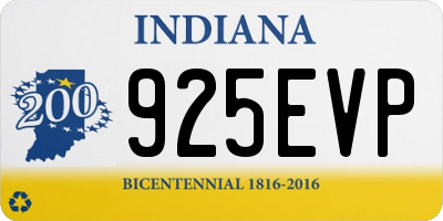 IN license plate 925EVP