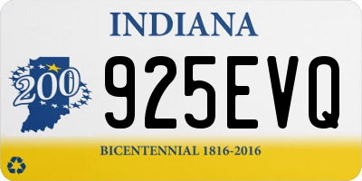 IN license plate 925EVQ