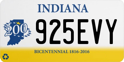 IN license plate 925EVY