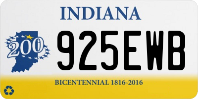 IN license plate 925EWB