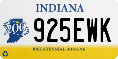 IN license plate 925EWK