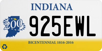 IN license plate 925EWL