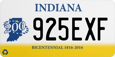 IN license plate 925EXF