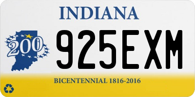 IN license plate 925EXM