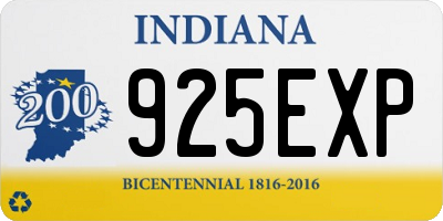 IN license plate 925EXP