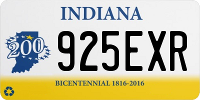 IN license plate 925EXR
