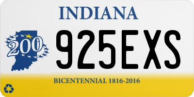 IN license plate 925EXS