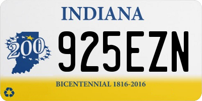 IN license plate 925EZN