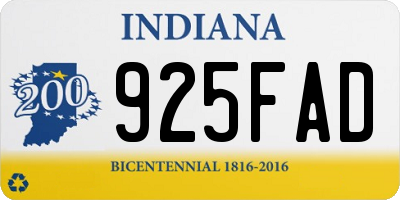 IN license plate 925FAD