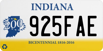IN license plate 925FAE