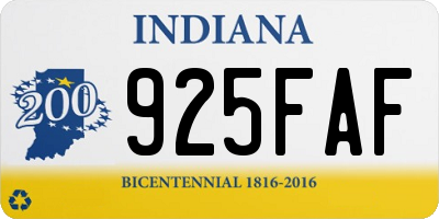 IN license plate 925FAF