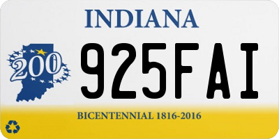 IN license plate 925FAI