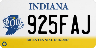 IN license plate 925FAJ