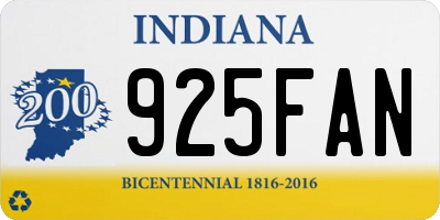 IN license plate 925FAN