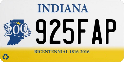 IN license plate 925FAP