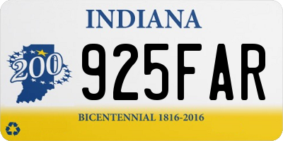 IN license plate 925FAR