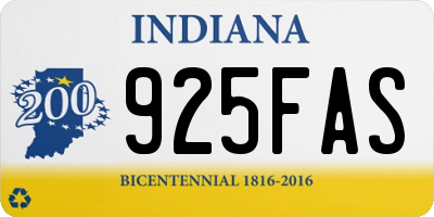 IN license plate 925FAS