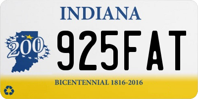 IN license plate 925FAT