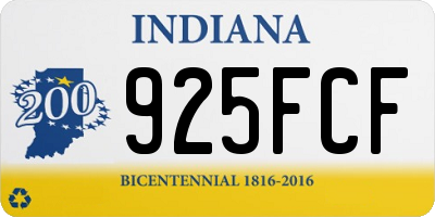 IN license plate 925FCF