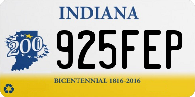 IN license plate 925FEP