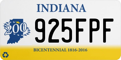 IN license plate 925FPF