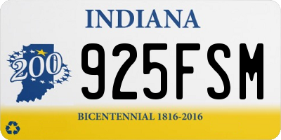 IN license plate 925FSM