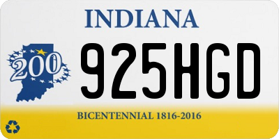 IN license plate 925HGD