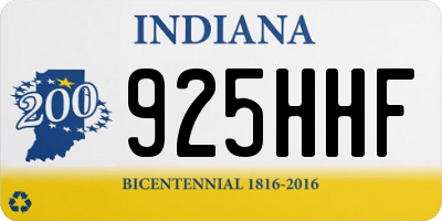 IN license plate 925HHF