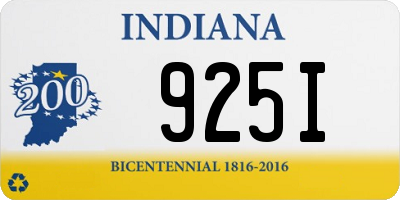 IN license plate 925I